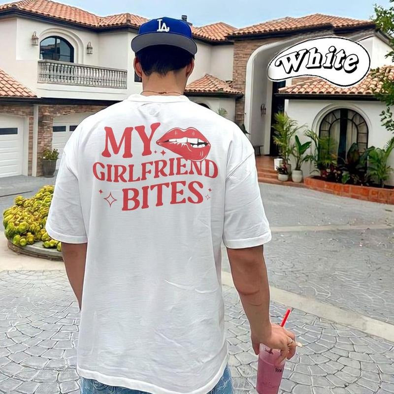 My Girlfriend Bites Funny Relationship Couple Humor - Adult & Kids T-Shirts, Sweatshirts & Hoodies apparel design preview 1