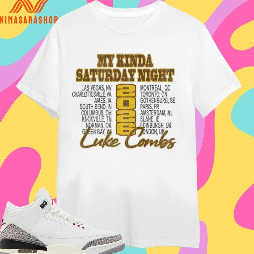 My Kinda Saturday Night Sideline Luke Combs Tour 2026 - Adult & Kids T-Shirts, Sweatshirts & Hoodies apparel design preview 1