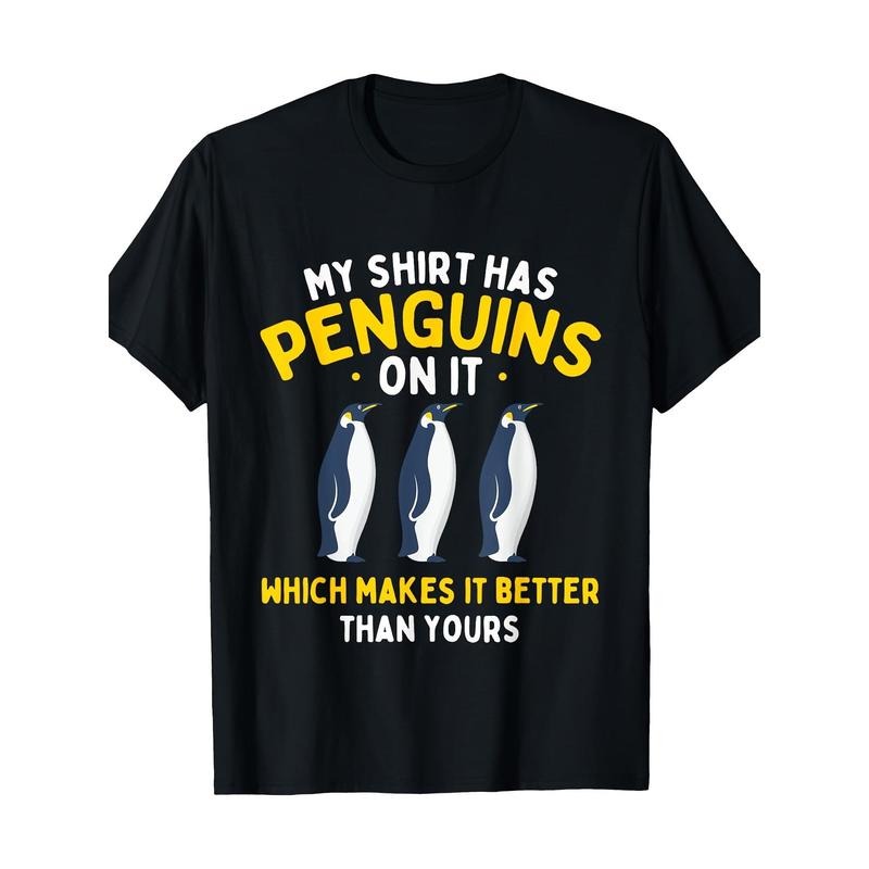 My Has Penguins Penguin Lover Bird Watcher Made USA - Adult & Kids T-Shirts, Sweatshirts & Hoodies apparel design preview 1