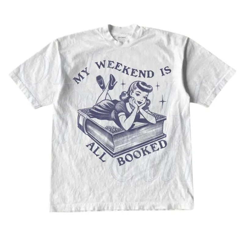 My Weekend Is All Booked Retro Vintage 1940 Pop Book - Adult & Kids T-Shirts, Sweatshirts & Hoodies apparel design preview 1
