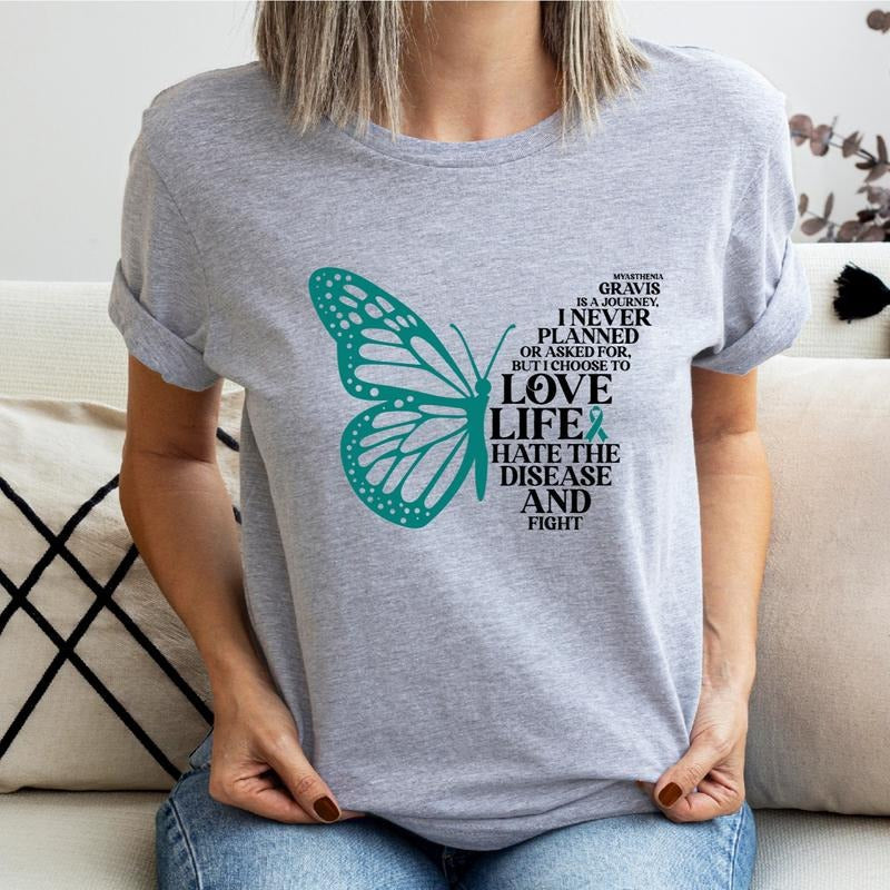 Myasthenia Gravis Is Journey Awareness Butterfly Teal - Adult & Kids T-Shirts, Sweatshirts & Hoodies apparel design preview 1