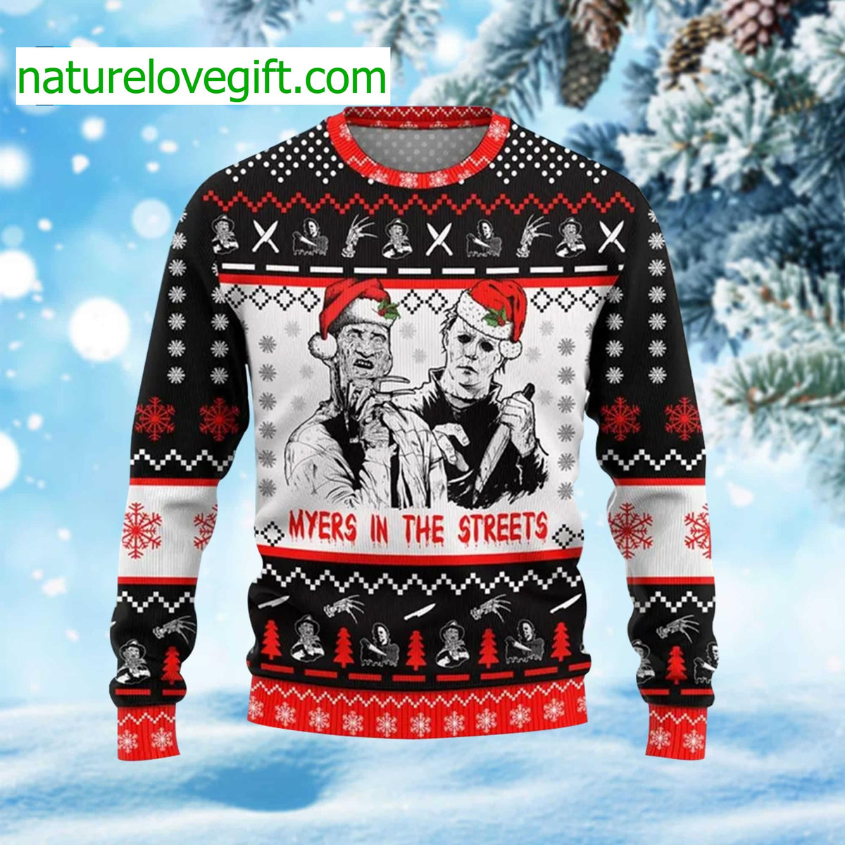 Myers In The Streets Ugly Christmas Sweater - Holiday Gift product image