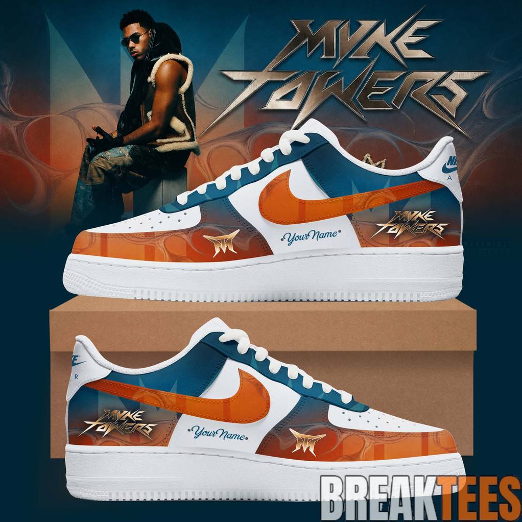 Myke Towers 2026 Tour Custom Air Force 1 - Adult & Kids T-Shirts, Sweatshirts & Hoodies apparel design preview 1