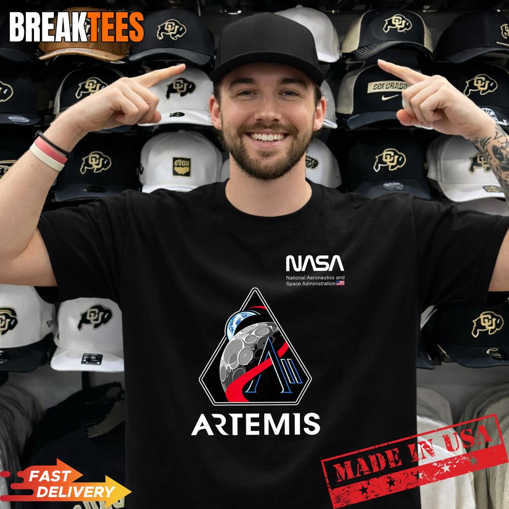 NASA Artemis II Mission Patch Worm Logo - Adult & Kids T-Shirts, Sweatshirts & Hoodies apparel design preview 1