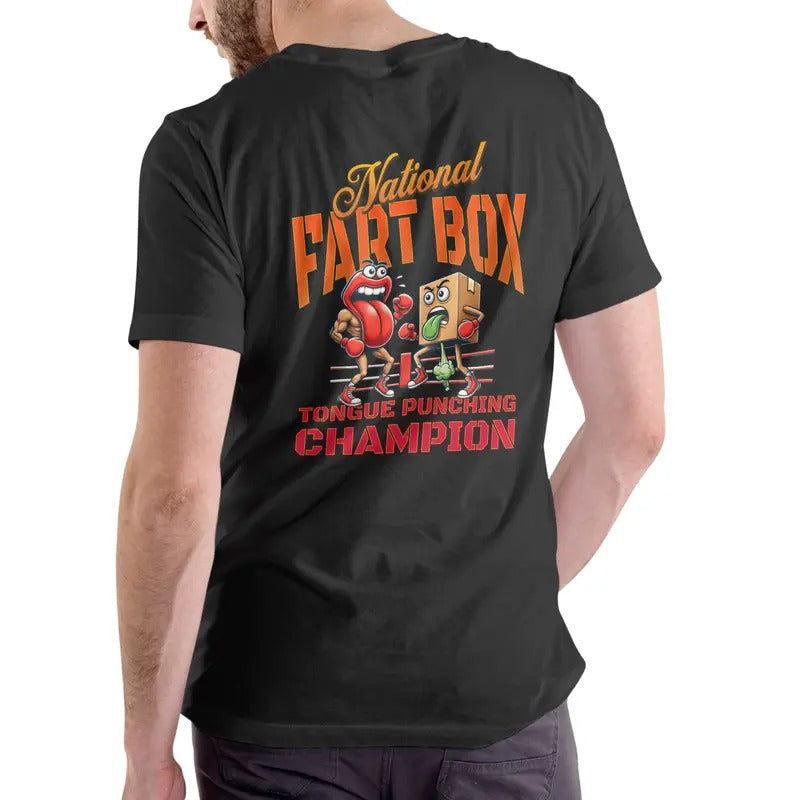 NATIONAL FART BOX TONGUE PUNCHING CHAMPION Cotton - Adult & Kids T-Shirts, Sweatshirts & Hoodies apparel design preview 1