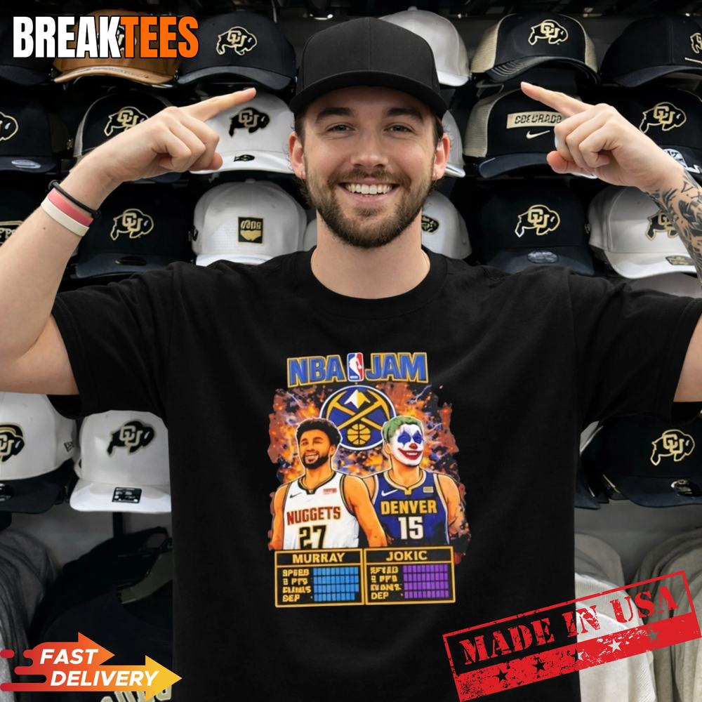 NBA Jam Denver Nuggets Murray vs Jokic - Adult & Kids T-Shirts, Sweatshirts & Hoodies apparel design preview 1