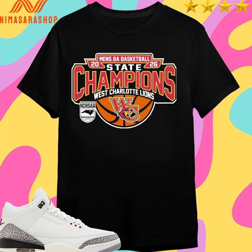NCHSAA Men’s 8a Basketball State Champions West - Adult & Kids T-Shirts, Sweatshirts & Hoodies apparel design preview 1
