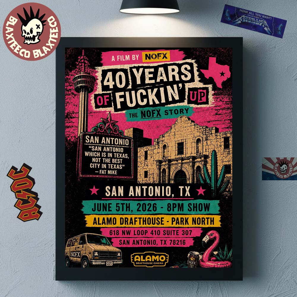 NOFX 40 Years Of Fuckin' Up San Antonio Texas 2026 - Adult & Kids T-Shirts, Sweatshirts & Hoodies apparel design preview 1