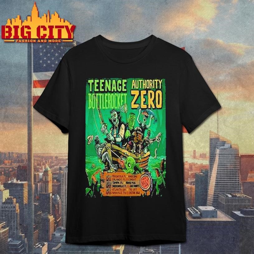 Nage Bottlerocket Authority Zero 2026 Us Tour - Adult & Kids T-Shirts, Sweatshirts & Hoodies apparel design preview 1