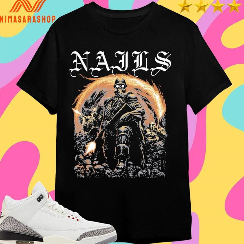 Nails Flamethrower - Adult & Kids T-Shirts, Sweatshirts & Hoodies apparel design preview 1