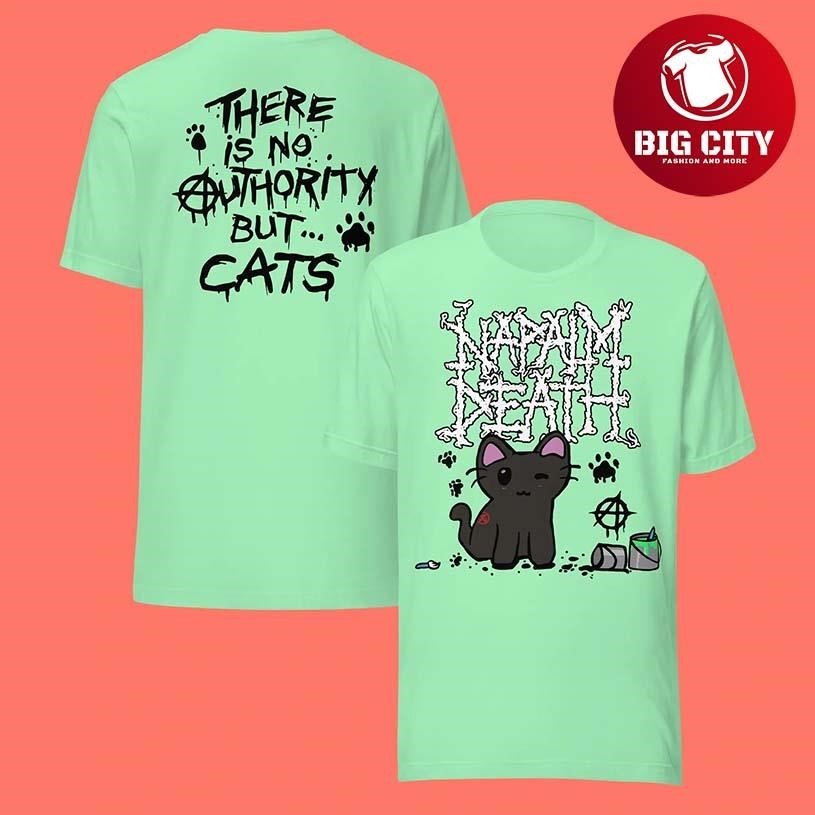 Napalm Death There is No Authority but Cats Two Sided - Adult & Kids T-Shirts, Sweatshirts & Hoodies apparel design preview 1