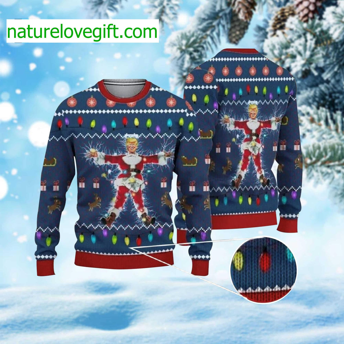 National Lampoon’s Trump Christmas Vacation Ugly Christmas Sweater - Holiday Gift product image