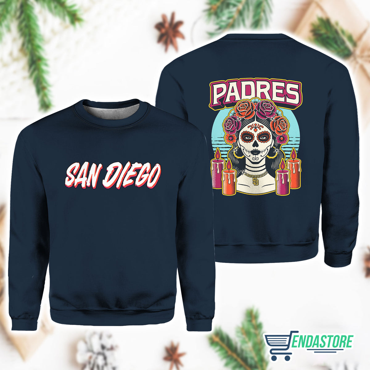 Navy-Padre City Connect La Catrina Sweatshirt 3D Sweater - Gift Idea product image