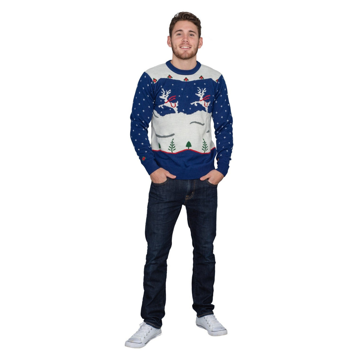 Step Brothers Movie Adult Unisex Prancing Reindeer Ugly Christmas Sweater - Holiday Gift product image 2