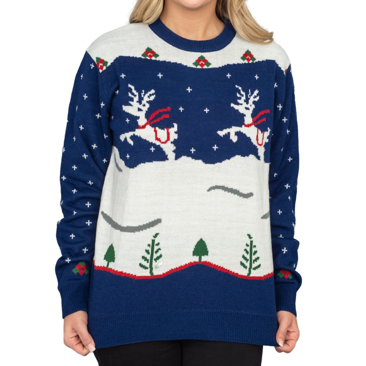 Step Brothers Movie Adult Unisex Prancing Reindeer Ugly Christmas Sweater - Holiday Gift product image