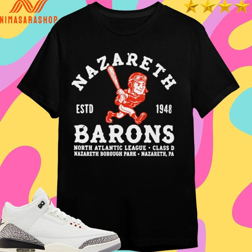 Nazareth Barons Baseball Estd 1948 North Atlantic - Adult & Kids T-Shirts, Sweatshirts & Hoodies apparel design preview 1