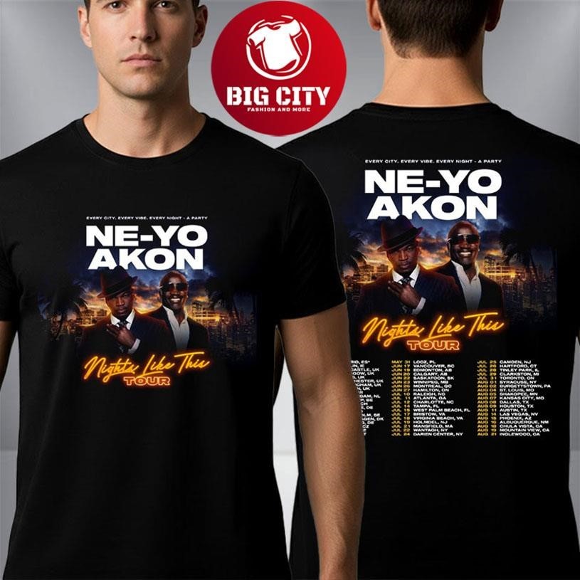 Ne-Yo And Akon Nights Like This Tour 2026 Schedule - Adult & Kids T-Shirts, Sweatshirts & Hoodies apparel design preview 1