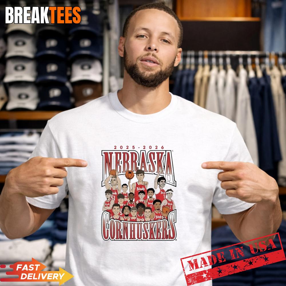 Nebraska Basketball 2026-2026 Team Collage caricature - Adult & Kids T-Shirts, Sweatshirts & Hoodies apparel design preview 1