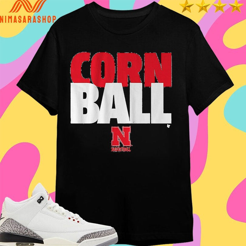 Nebraska Cornhuskers Men’s Basketball Corn Ball - Adult & Kids T-Shirts, Sweatshirts & Hoodies apparel design preview 1