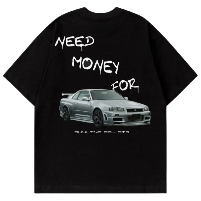 Need Money R34 Supercar Car Enthusiast - Adult & Kids T-Shirts, Sweatshirts & Hoodies apparel design preview 1