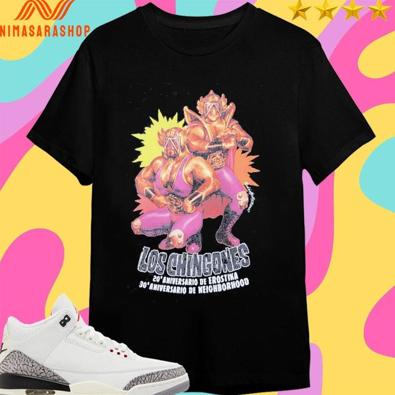 Neighborhood X Erostika Los Chingones 20 Aniversario - Adult & Kids T-Shirts, Sweatshirts & Hoodies apparel design preview 1