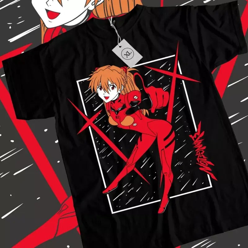 Neon Genesis Evangelion Asuka Kawaii Waifu Anime - Adult & Kids T-Shirts, Sweatshirts & Hoodies apparel design preview 1