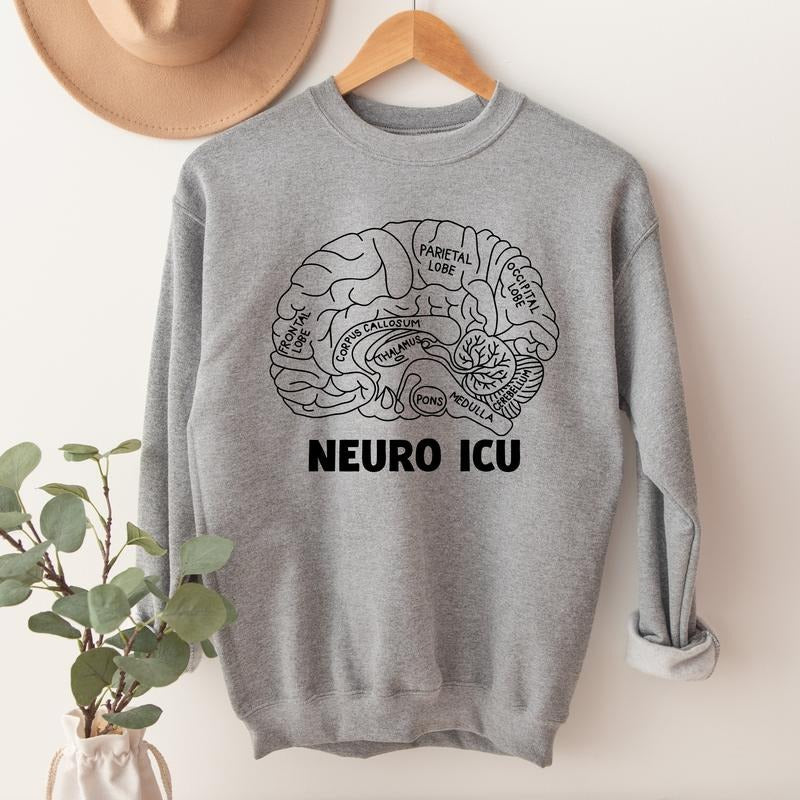 Neuro ICU Intensive Care Unit Anatomical Brain - Adult & Kids T-Shirts, Sweatshirts & Hoodies apparel design preview 1