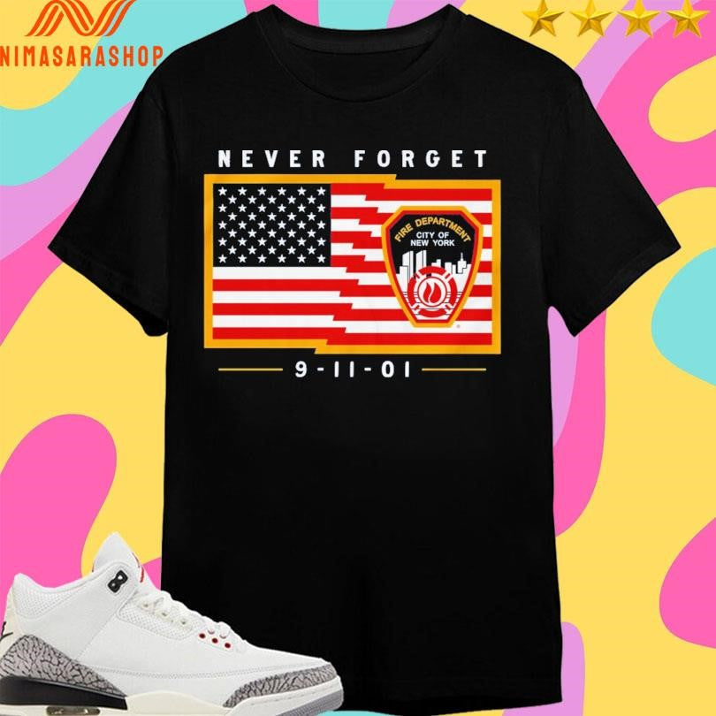 Never Forget 9 11 01 Flag - Adult & Kids T-Shirts, Sweatshirts & Hoodies apparel design preview 1