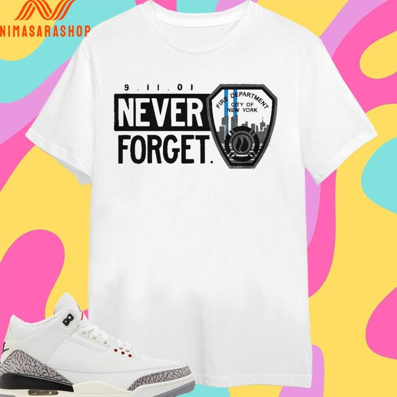 Never Forget Shield 9 11 01 - Adult & Kids T-Shirts, Sweatshirts & Hoodies apparel design preview 1