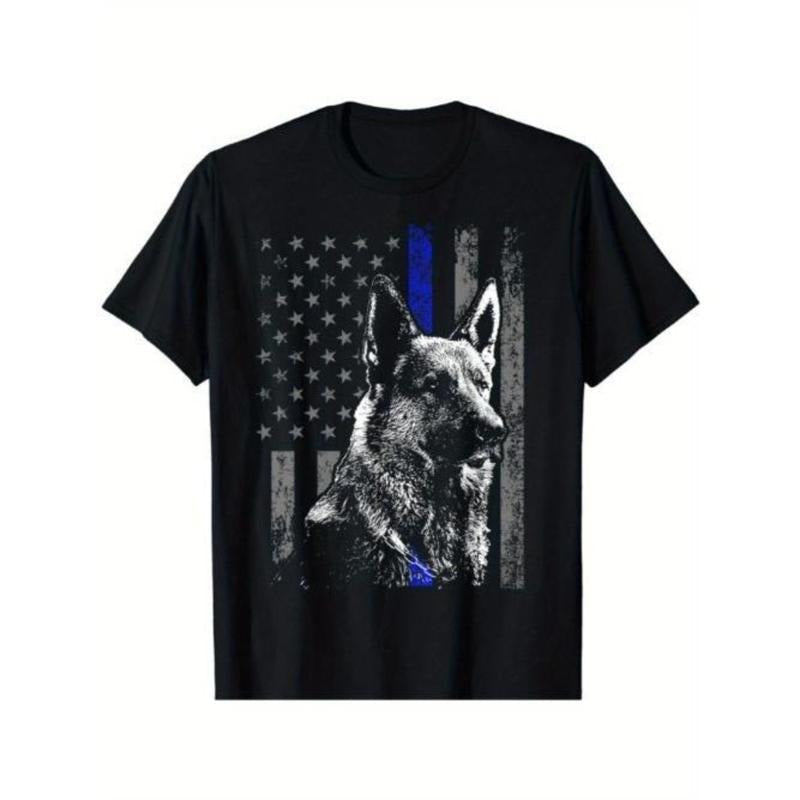 New Limited Thin Blue Flag Shepherd Police Dog Made - Adult & Kids T-Shirts, Sweatshirts & Hoodies apparel design preview 1