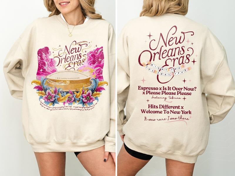 New Orleans Eras Night One Superdome Tour Custom Date - Adult & Kids T-Shirts, Sweatshirts & Hoodies apparel design preview 1