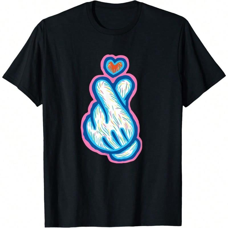 New Year Short Sleeve Sweet Art Finger Heart - Adult & Kids T-Shirts, Sweatshirts & Hoodies apparel design preview 1