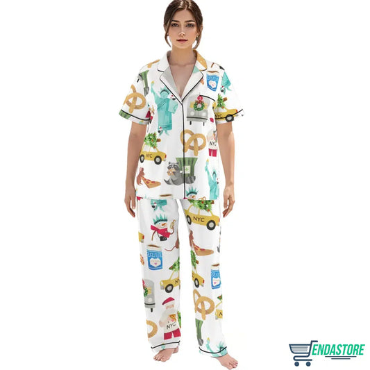 York Christmas Satin Pajama Set 3D Christmas Sweater - Holiday Gift product image 2