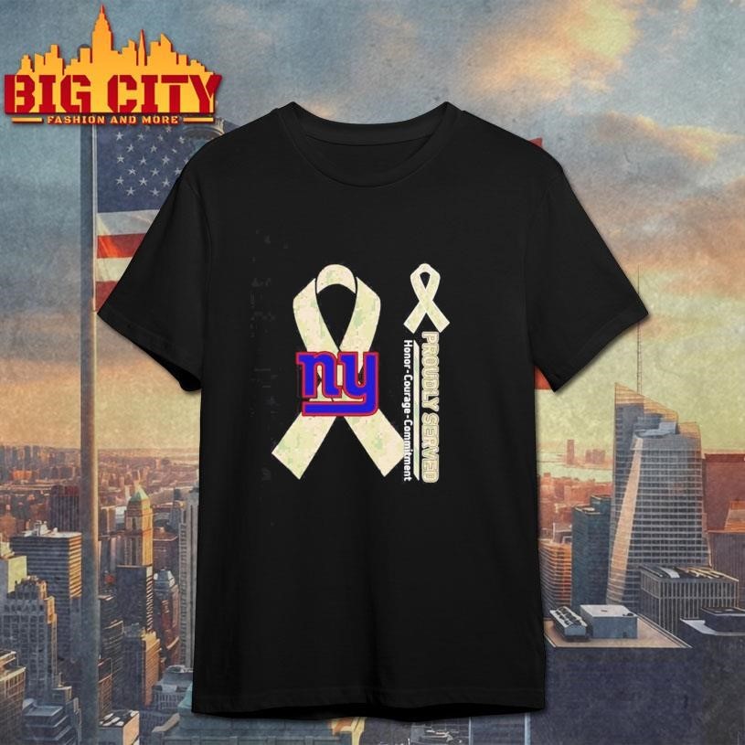 New York Giants Proudly Served Honor Courage - Adult & Kids T-Shirts, Sweatshirts & Hoodies apparel design preview 1