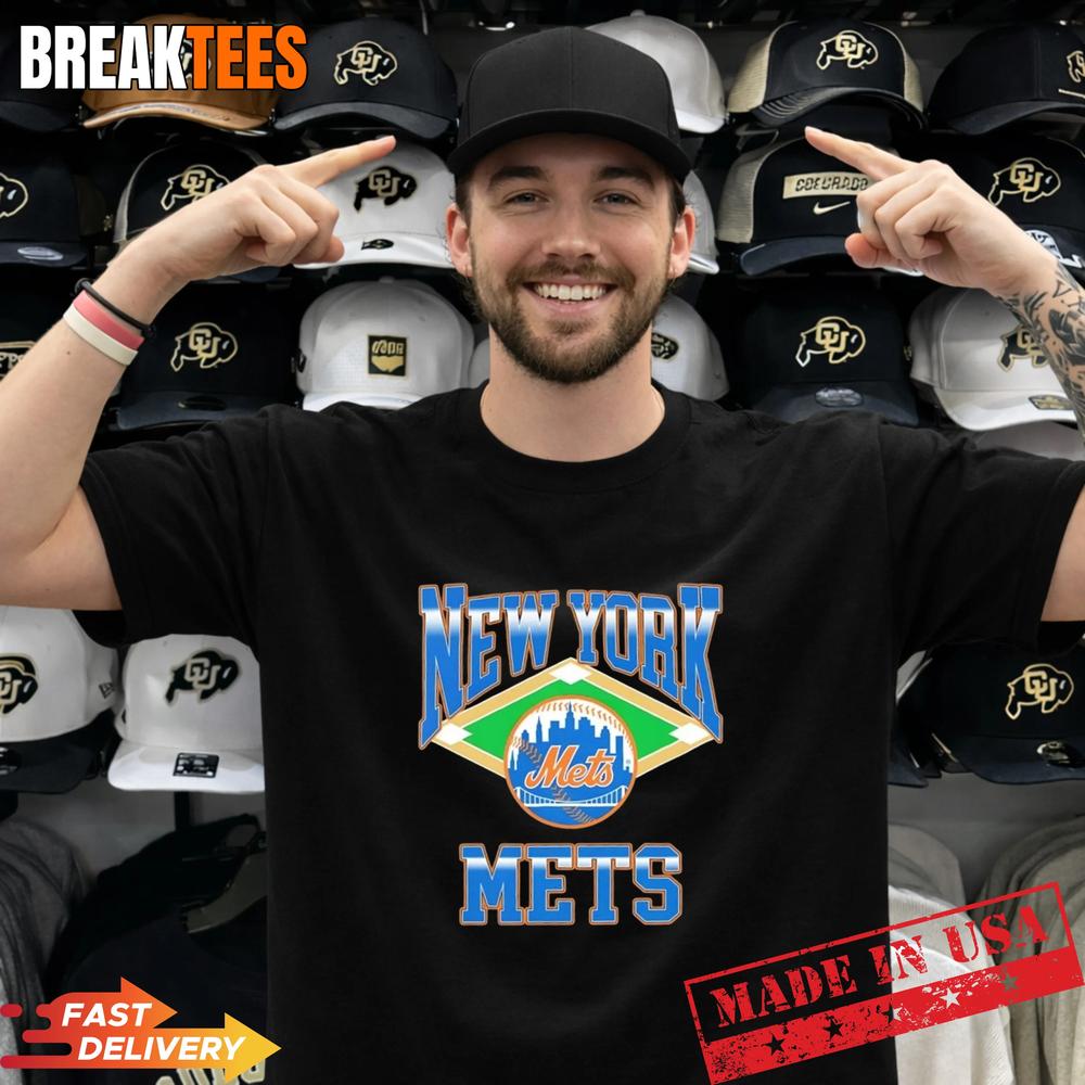 New York Mets Baseball Retro Diamond - Adult & Kids T-Shirts, Sweatshirts & Hoodies apparel design preview 1