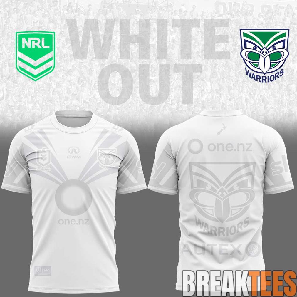 New Zealand Warriors White out NRL Limited Edition 3D - Adult & Kids T-Shirts, Sweatshirts & Hoodies apparel design preview 1