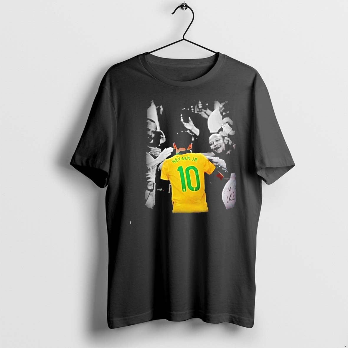 Neymar Jr Brazil Number 10 Football Fan Crowd - Adult & Kids T-Shirts, Sweatshirts & Hoodies apparel design preview 1