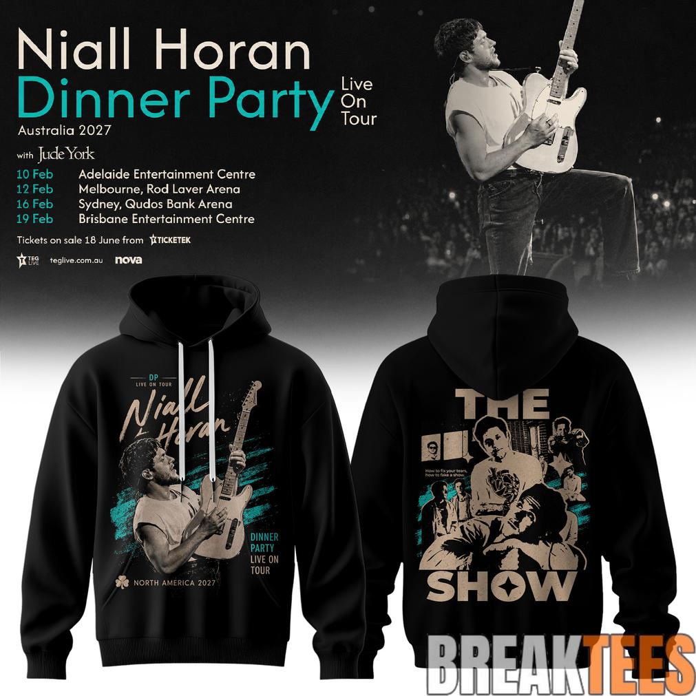 Niall Horan Dinner Party Live On Tour Australia Black - Adult & Kids T-Shirts, Sweatshirts & Hoodies apparel design preview 1