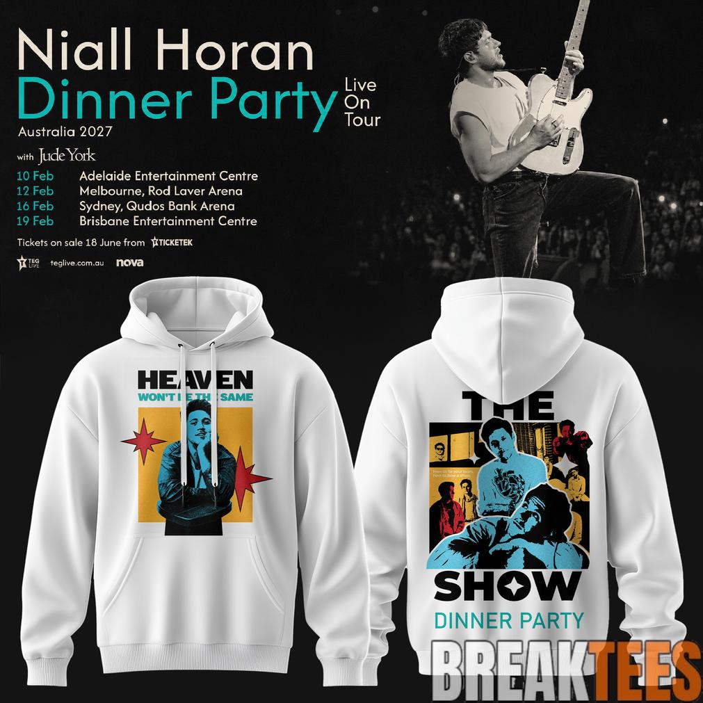 Niall Horan Dinner Party Live On Tour Australia White - Adult & Kids T-Shirts, Sweatshirts & Hoodies apparel design preview 1