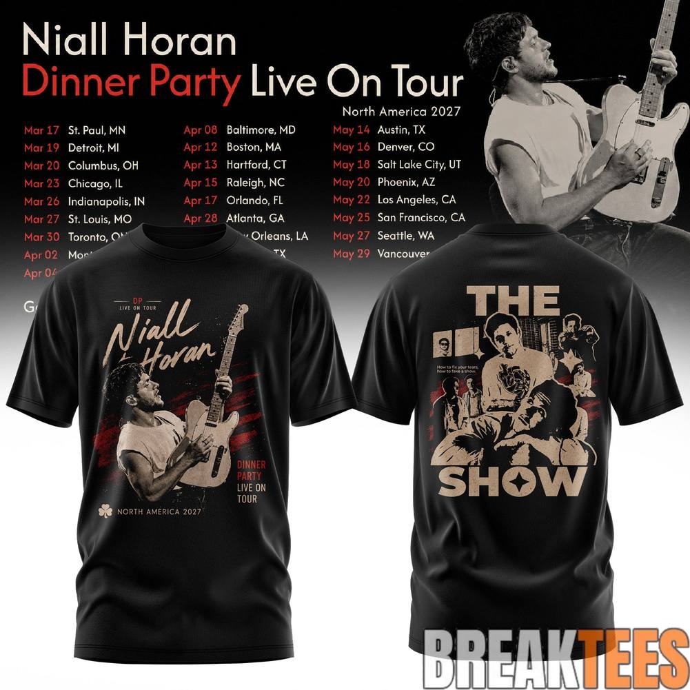 Niall Horan Dinner Party Live on Tour - Adult & Kids T-Shirts, Sweatshirts & Hoodies apparel design preview 1