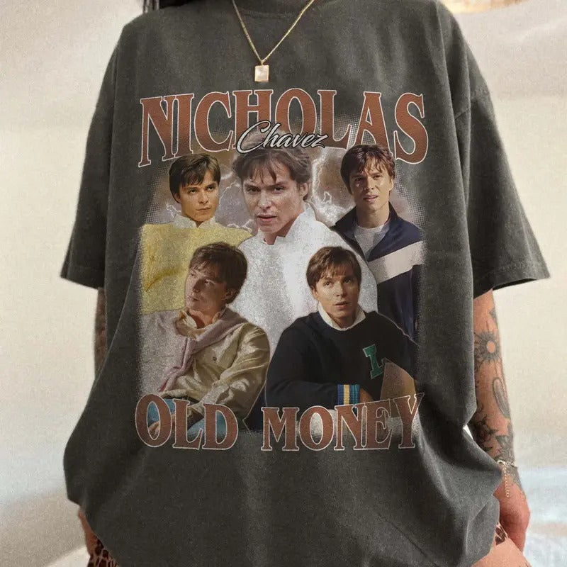 Nicholas Chavez Old Money Comfort Colors Tops Y2K 90s - Adult & Kids T-Shirts, Sweatshirts & Hoodies apparel design preview 1