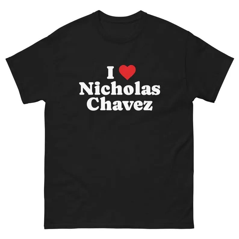 Nicholas Chavez Present Him Her I Love Heart Casual - Adult & Kids T-Shirts, Sweatshirts & Hoodies apparel design preview 1