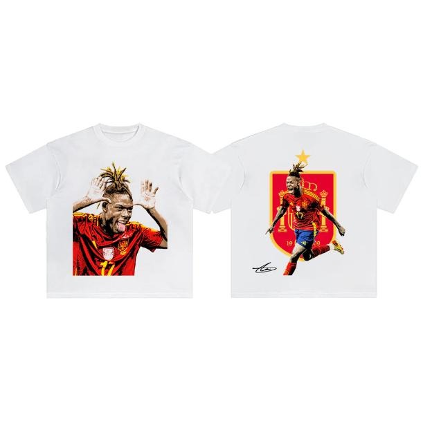 Nico Williams Spain 2 Sided Vintage Soccer Sport Fan - Adult & Kids T-Shirts, Sweatshirts & Hoodies apparel design preview 1