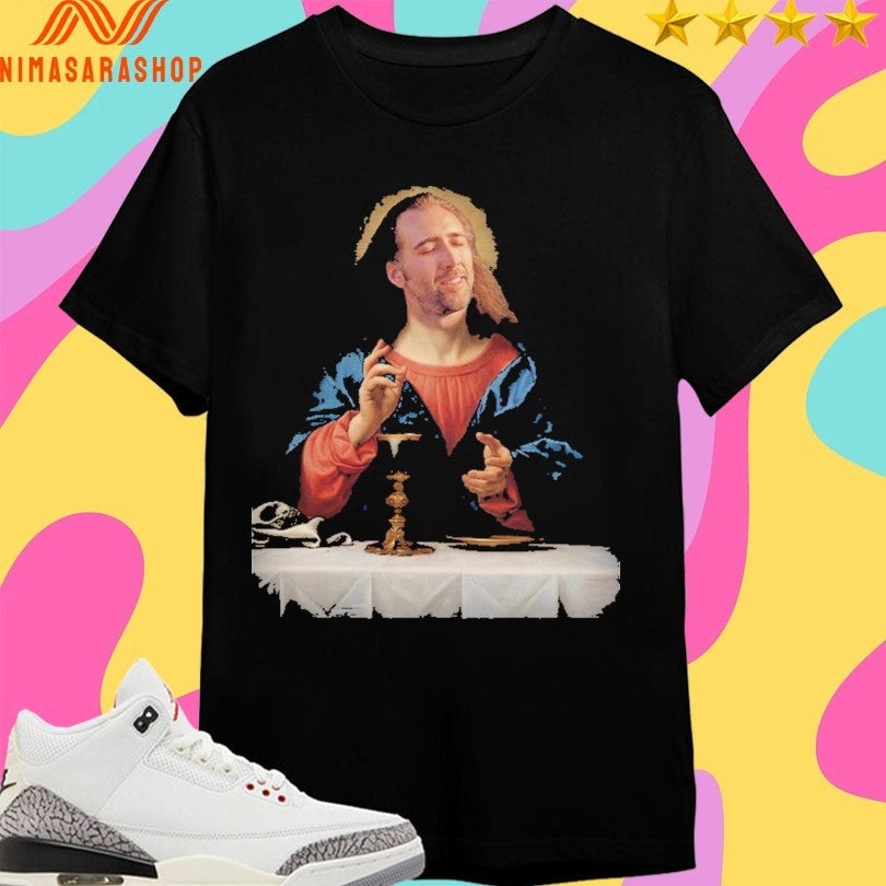 Nicolas Cage Nic Jesus The Redeemer - Adult & Kids T-Shirts, Sweatshirts & Hoodies apparel design preview 1