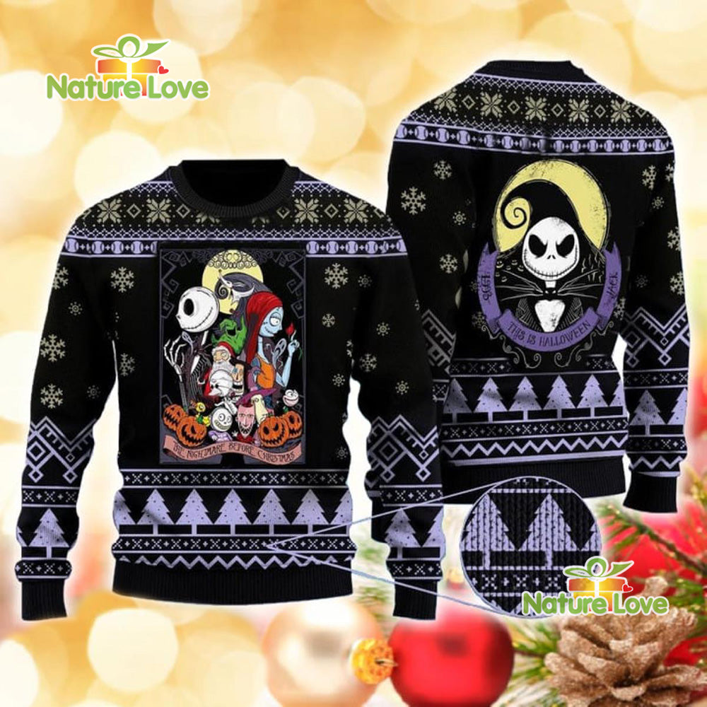 Jack Skelleton Nightmare Before Ugly Christmas Sweater - Holiday Gift product image