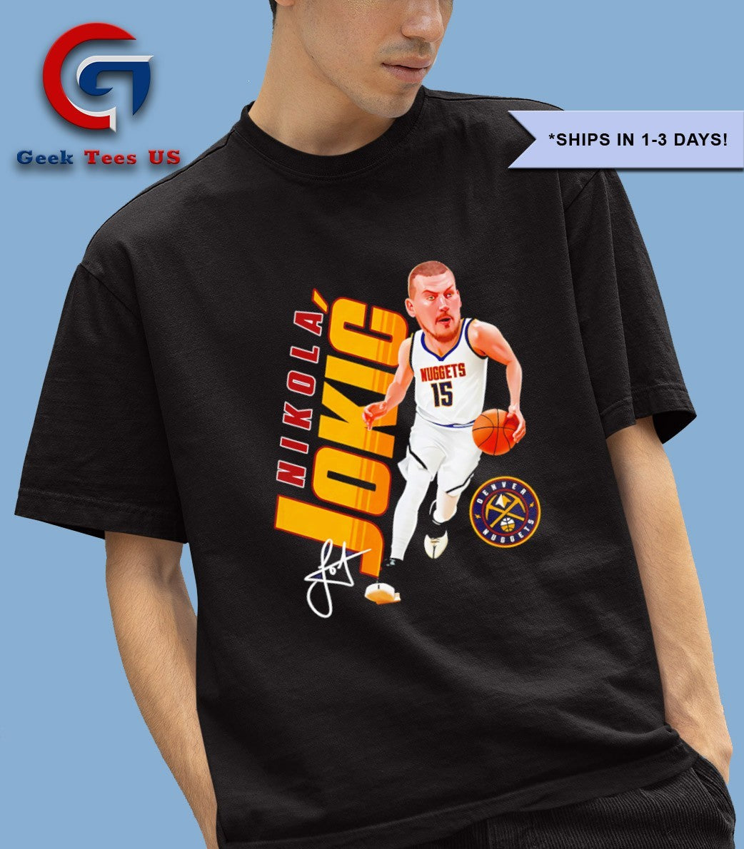 Nikola Jokic Denver Nuggets 2025 caricature - Adult & Kids T-Shirts, Sweatshirts & Hoodies apparel design preview 1