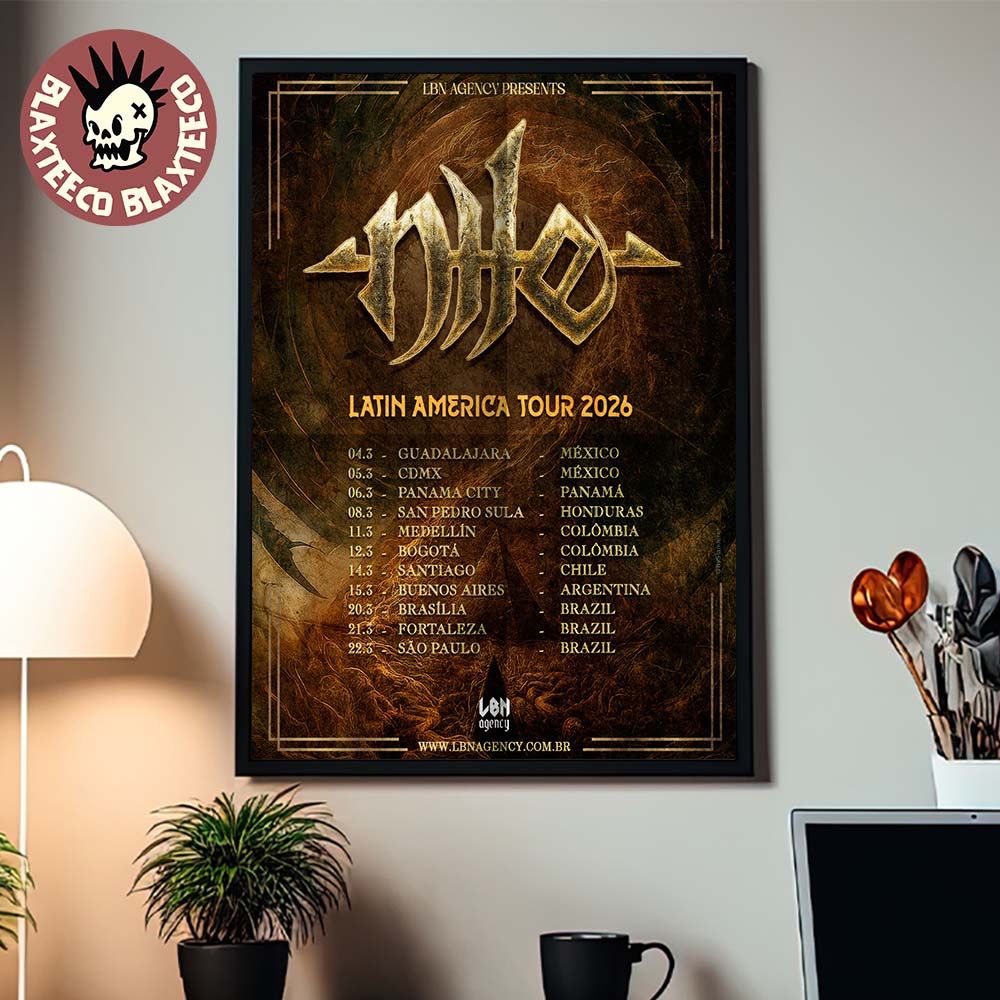 Nile Latin America Tour 2026 Schedule Dates Home - Adult & Kids T-Shirts, Sweatshirts & Hoodies apparel design preview 1