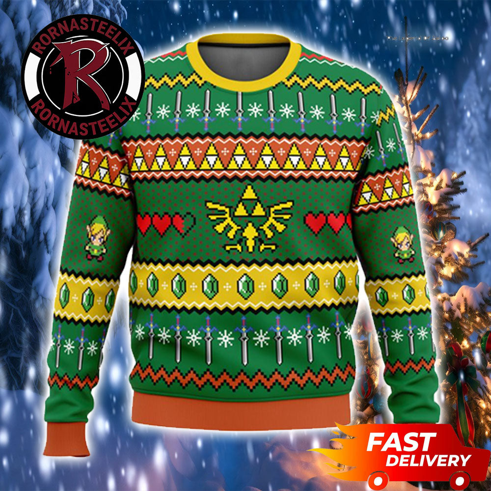 Nitendo Switch 2D Game Adventure Legend Of Zelda Ugly Christmas Sweater - Gift Idea product image