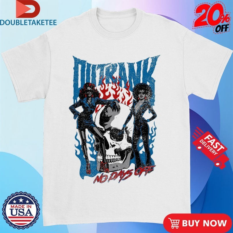 No Days Off Outrank Skull - Adult & Kids T-Shirts, Sweatshirts & Hoodies apparel design preview 1