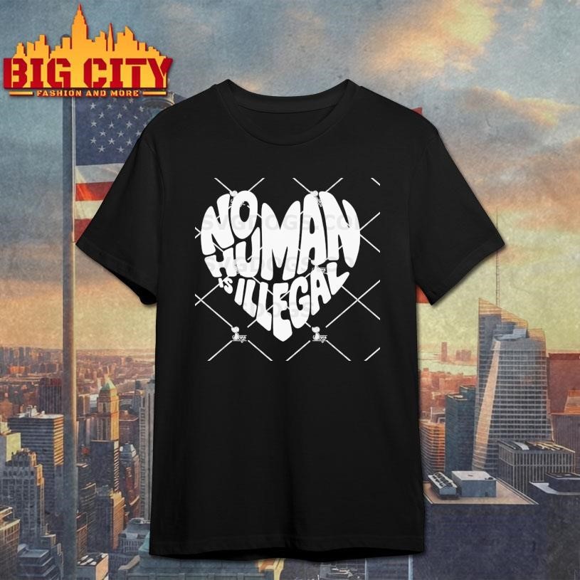 No Human Is Illegal Heart - Adult & Kids T-Shirts, Sweatshirts & Hoodies apparel design preview 1